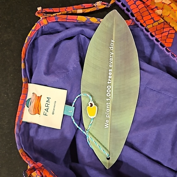 💕FARM RIO💕 Blue Forest Mosaic Sleeveless Maxi Dress ~ Large NWT - Picture 16 of 17